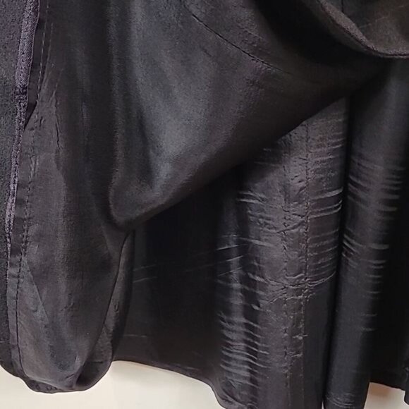 Vintage Talbots 100% Wool Trench Coat Size S Black Button Velvet Classic Y2K 90s - Picture 9 of 13